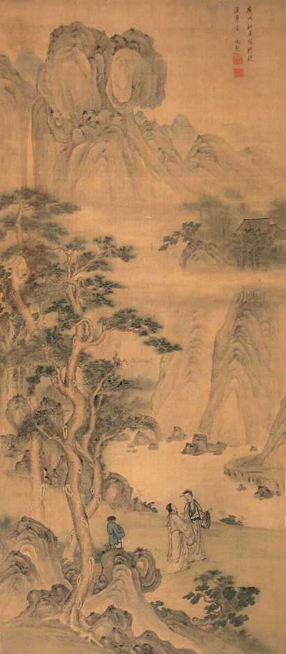 冯越 1730年作 山水 立轴